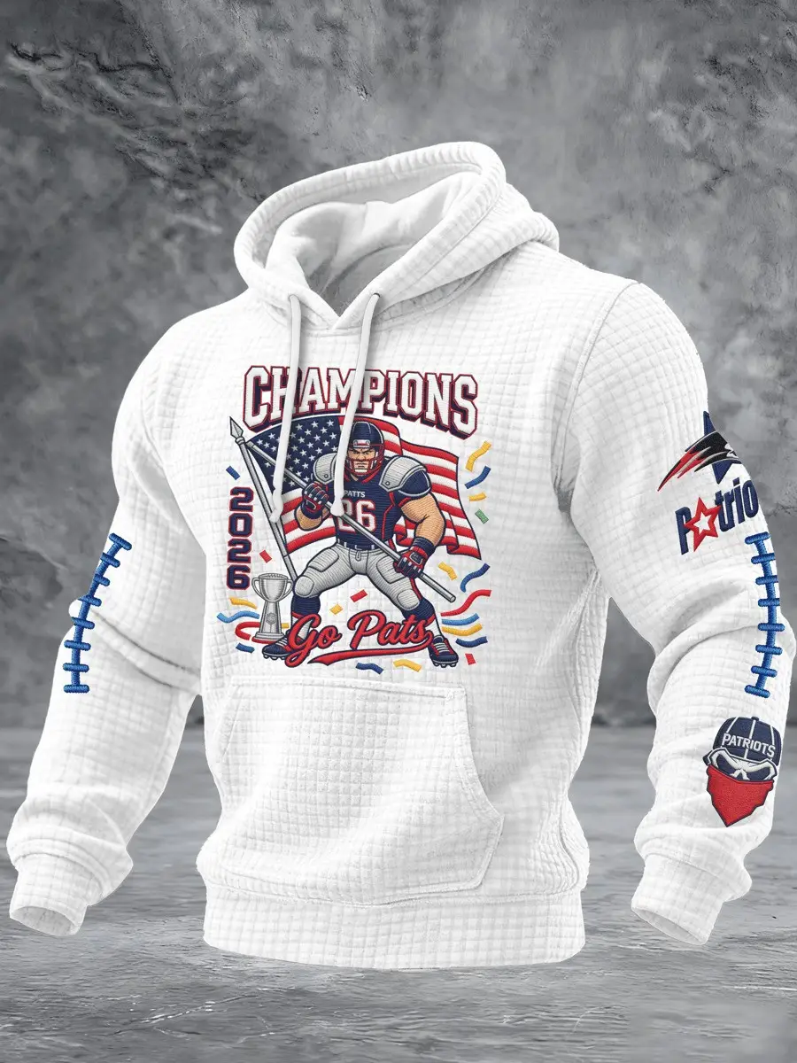 New England Patriots Hoodie Go Pats 2026 Hooded Sweatshirt NE Patriots Merch Football Fan Gifts
