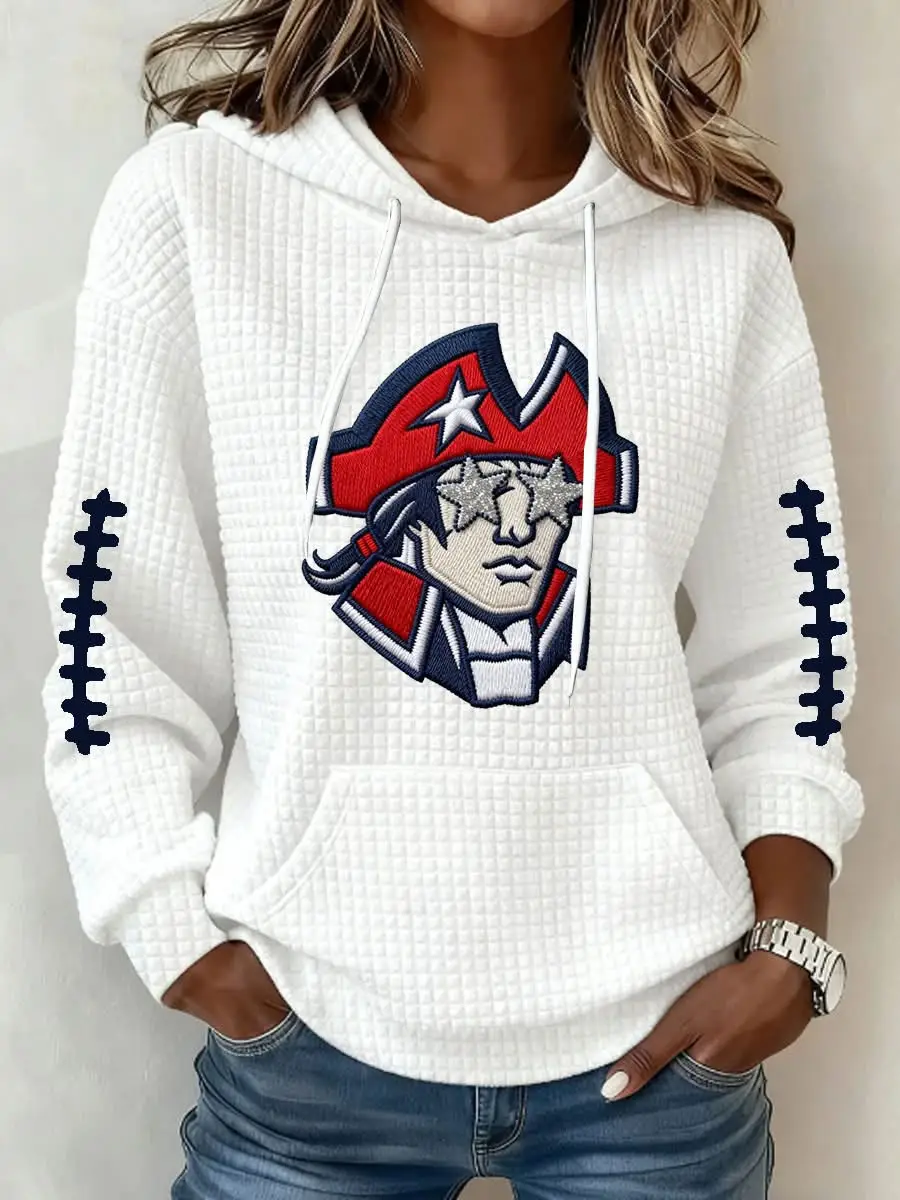 New England Patriots Hoodie Women's Game Day Patriots Football Merch Fan Gear Gifts For Her
