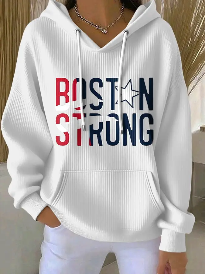 New England Patriots Merch Boston Strong Hoodie Football Game Day Hooded Sweatshirt