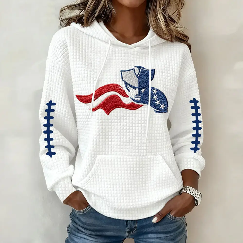 New England Patriots Merch Flying Elvis Logo Hoodie Game Day Football Apparel Gifts For Her