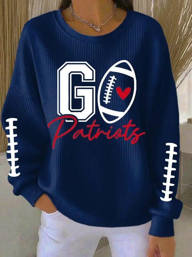 New England Patriots Merch Go Patriots Sweatshirt Football Clothing Gifts For Football Lovers