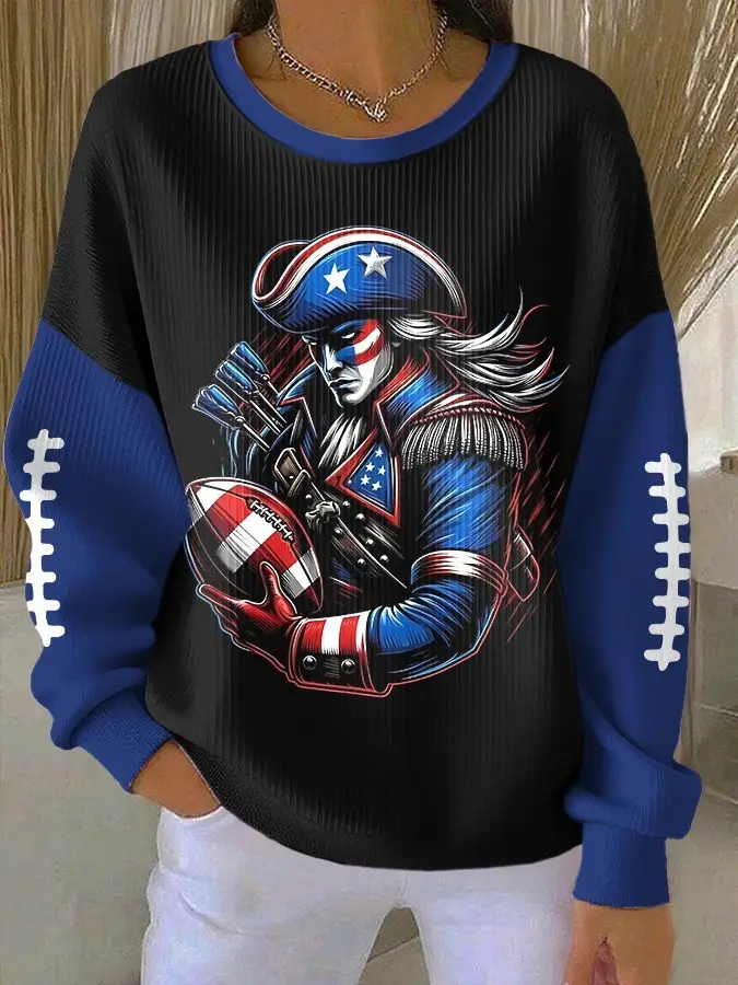 New England Patriots Sweatshirt Women's Game Day Fan Merch Football Patriots Gifts For Her