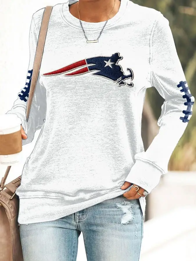 New England Patriots Sweatshirt Women's Gameday NE Football Fan Gear Gifts For Wife