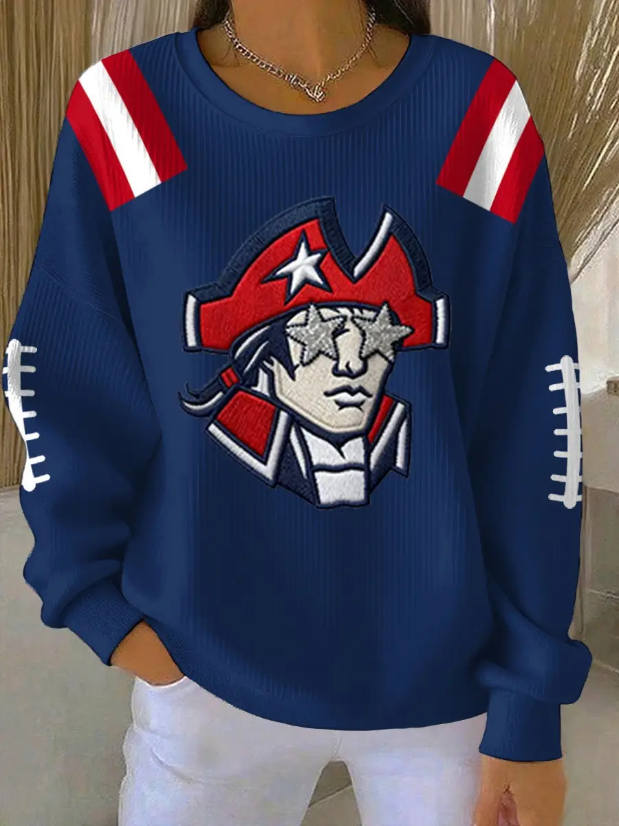 New England Patriots Sweatshirt Women's NE Patriots Merch Fan Gear Outfits Gifts For Her