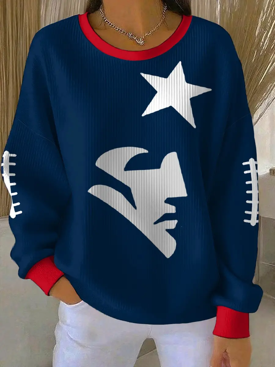 New England Patriots Sweatshirt Women's Patriots Merch Fan Clothes Game Day Gifts For Her