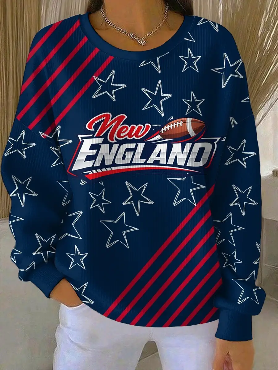 New England Patriots Sweatshirt Womens Patriots Merch Football Unique Gifts For Fans For Her