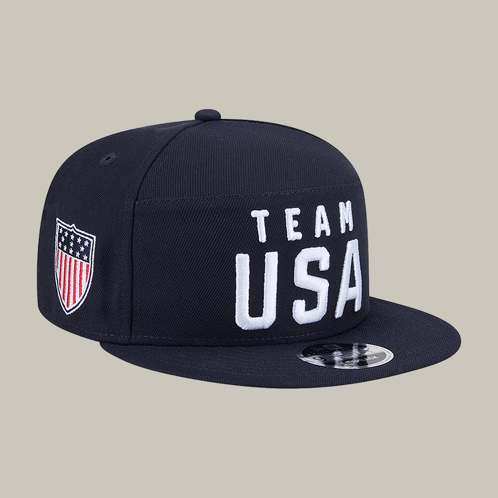 New Era Navy Team USA Side Patch 9FIFTY Split Panel Snapback Hat Milano Cortina 2026 Hat New Era Navy Team USA Side Patch 9FIFTY Split Panel Snapback Hat Milano Cortina 2026 Hat - Image 1