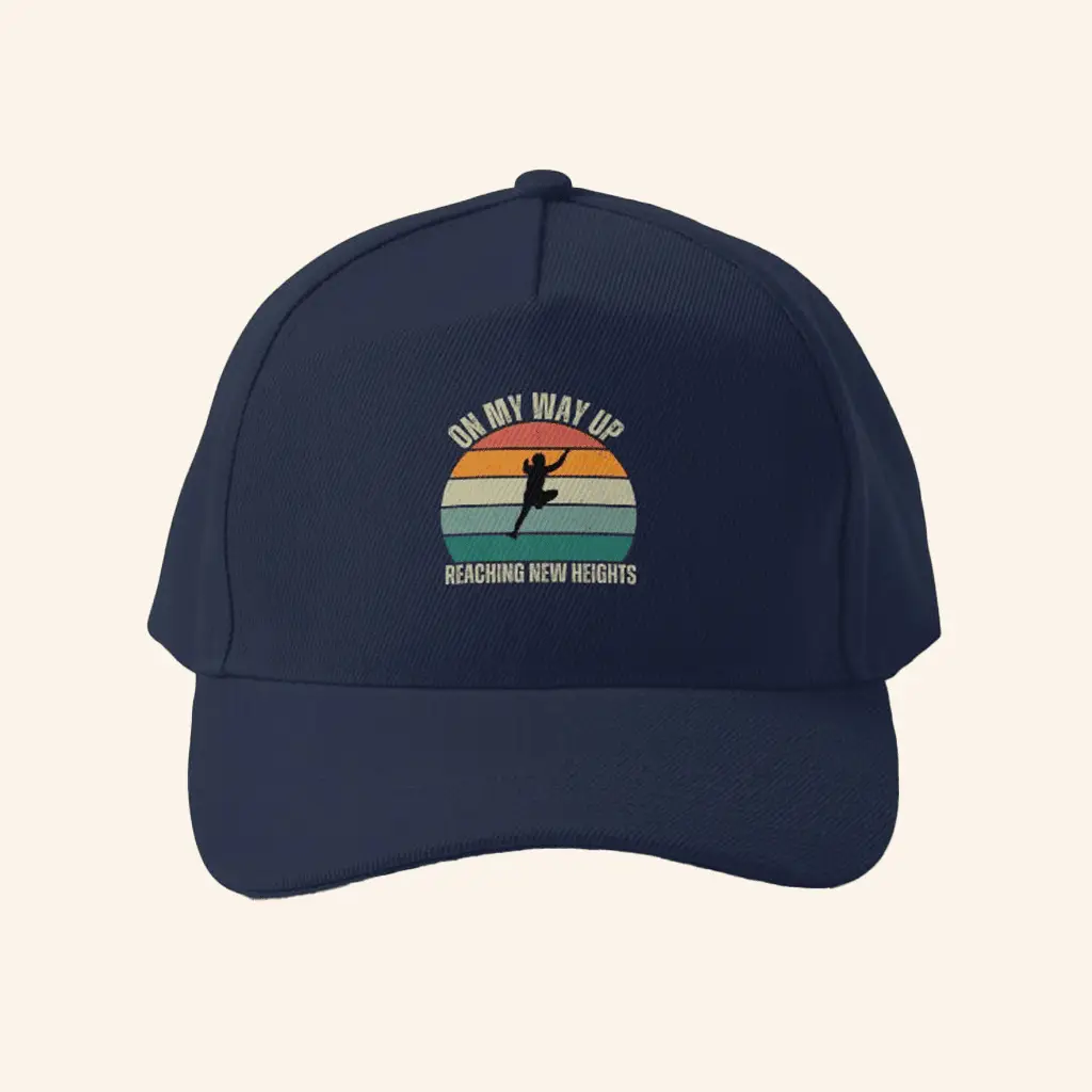 New Heights Merch On My Way Up Reaching New Heights Retro Climbing Design Baseball Hat -WearandDecor