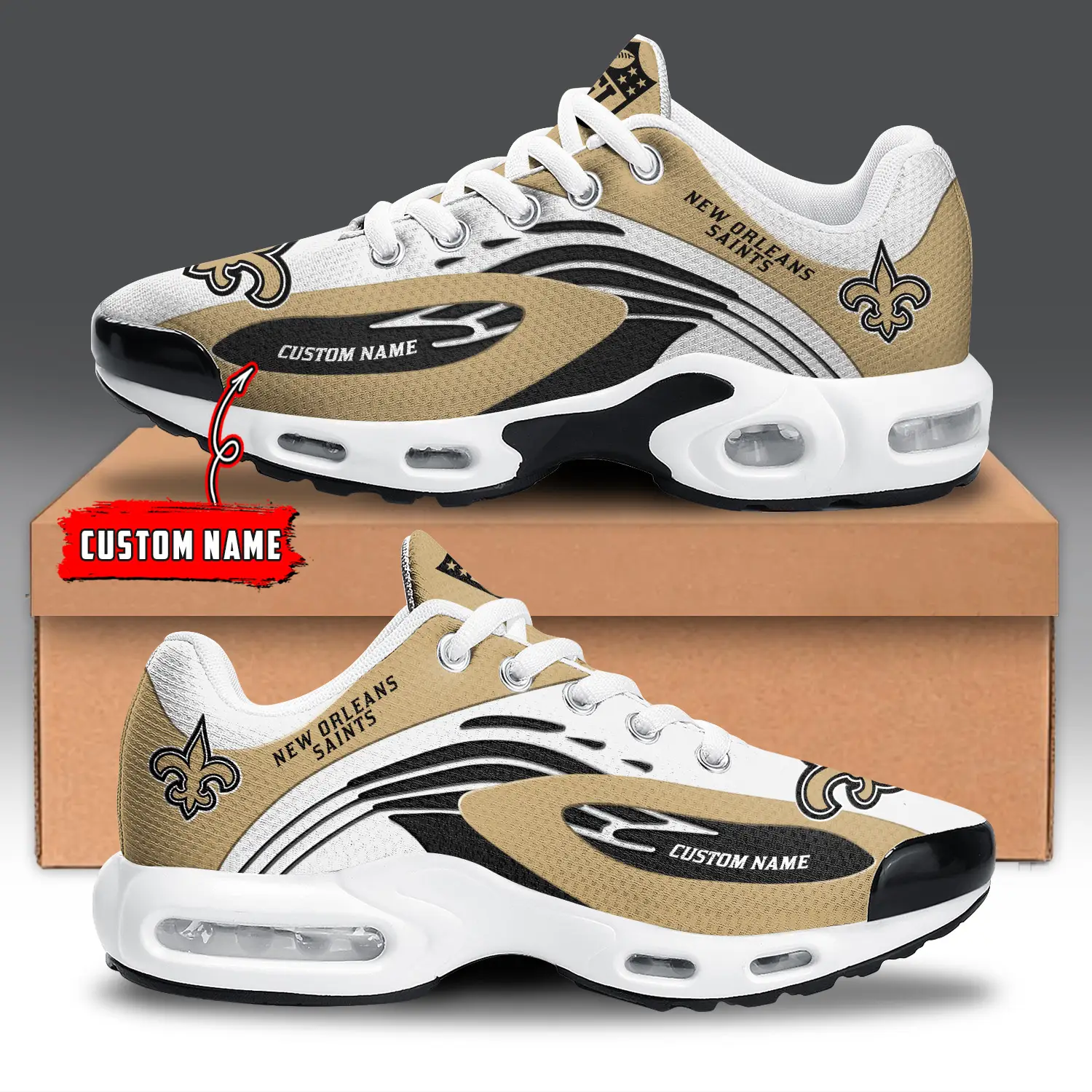 New Orleans Saints Air Max Plus Shoes Sneakers For Men And Women New Orleans Saints Air Max Plus Shoes Sneakers For Men And Women - Image 1