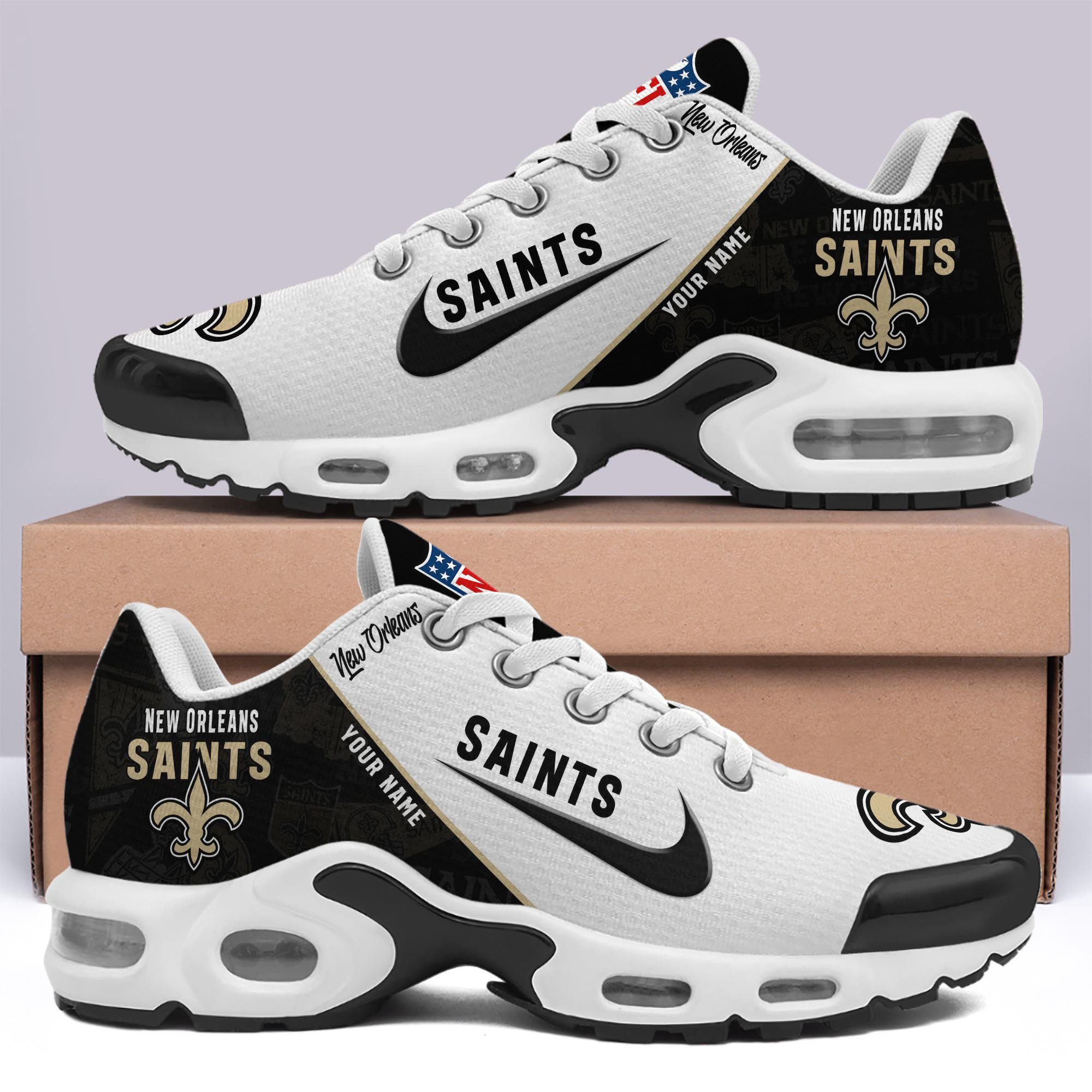 New Orleans Saints Shoes 2026 Versions Custom Your Name 670