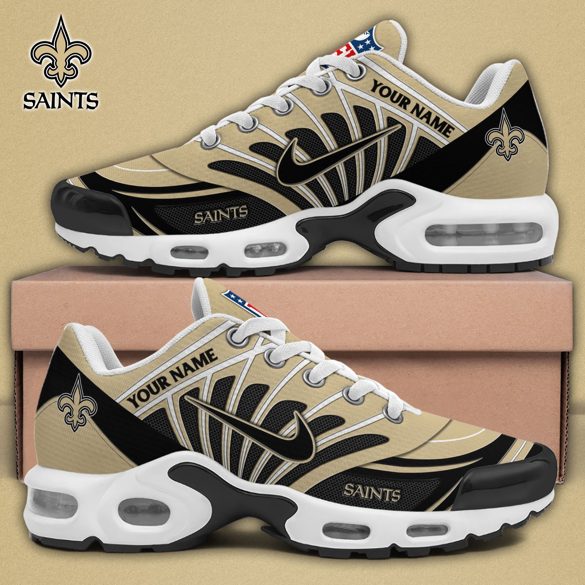 New Orleans Saints Shoes 2026 Versions Custom Your Name 921