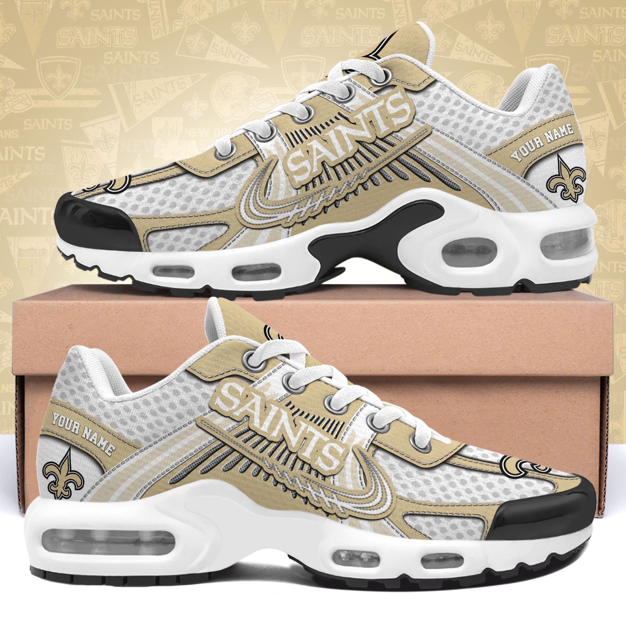 New Orleans Saints Shoes Custom Your Name, Sport Team Shoes