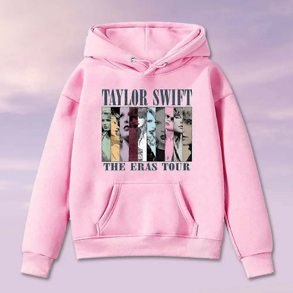 New Taylor Swift The Eras Tour Taylor Surrounding Printed Hoodie Pink 4 Gifts For Daughter