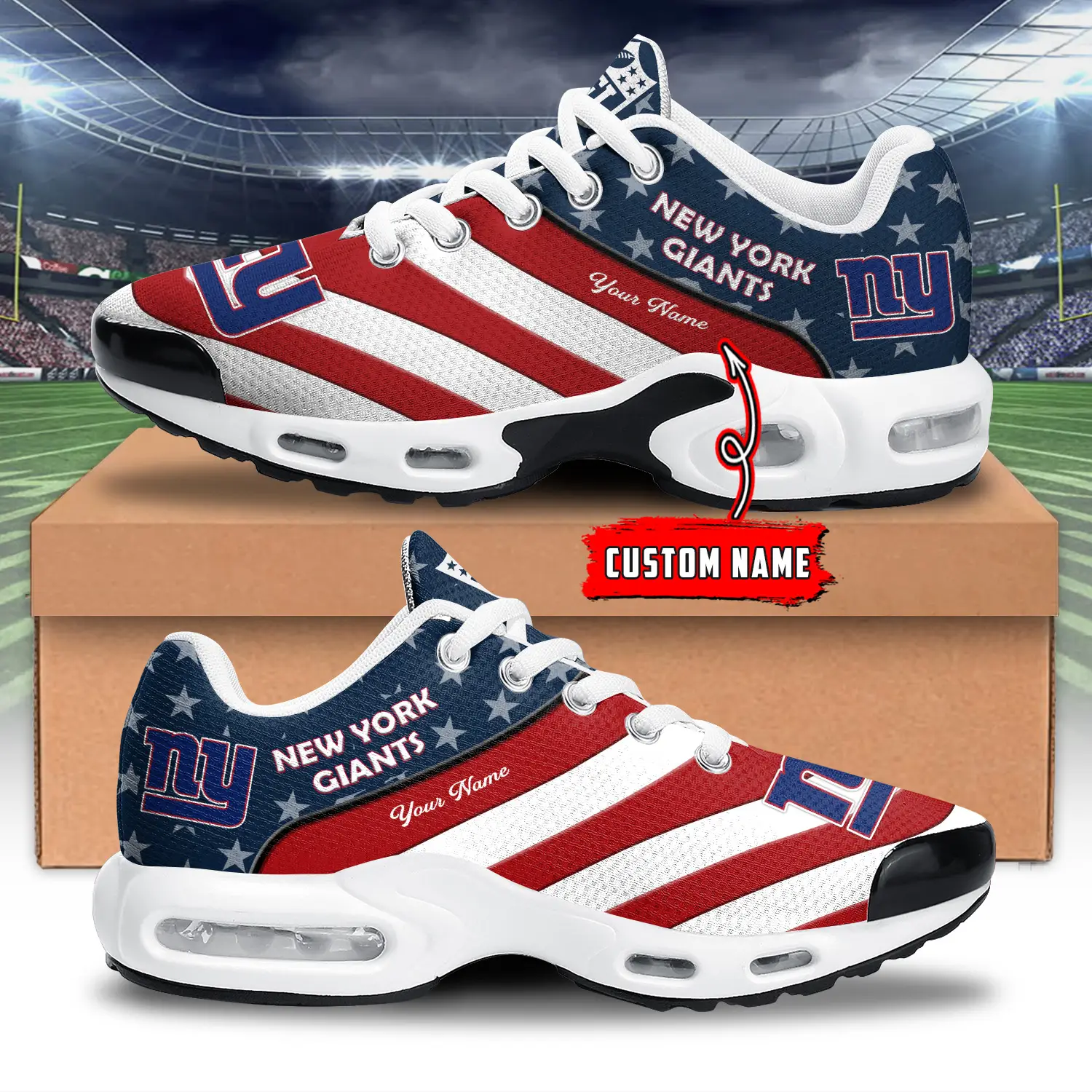 New York Giants Air Max Plus Shoes Sneakers For Men And Women New York Giants Air Max Plus Shoes Sneakers For Men And Women - Image 1