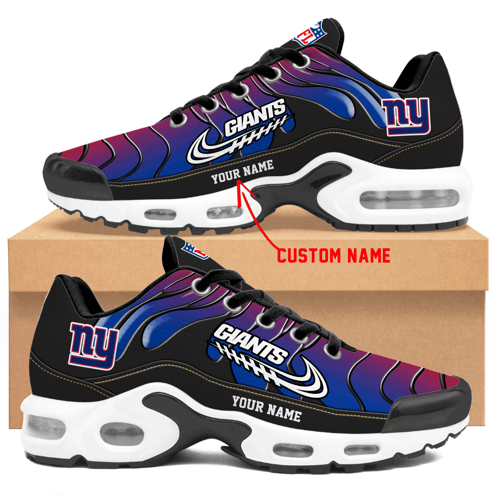 New York Giants Personalized Air Max Shoes Td New York Giants Personalized Air Max Shoes Td - Image 1