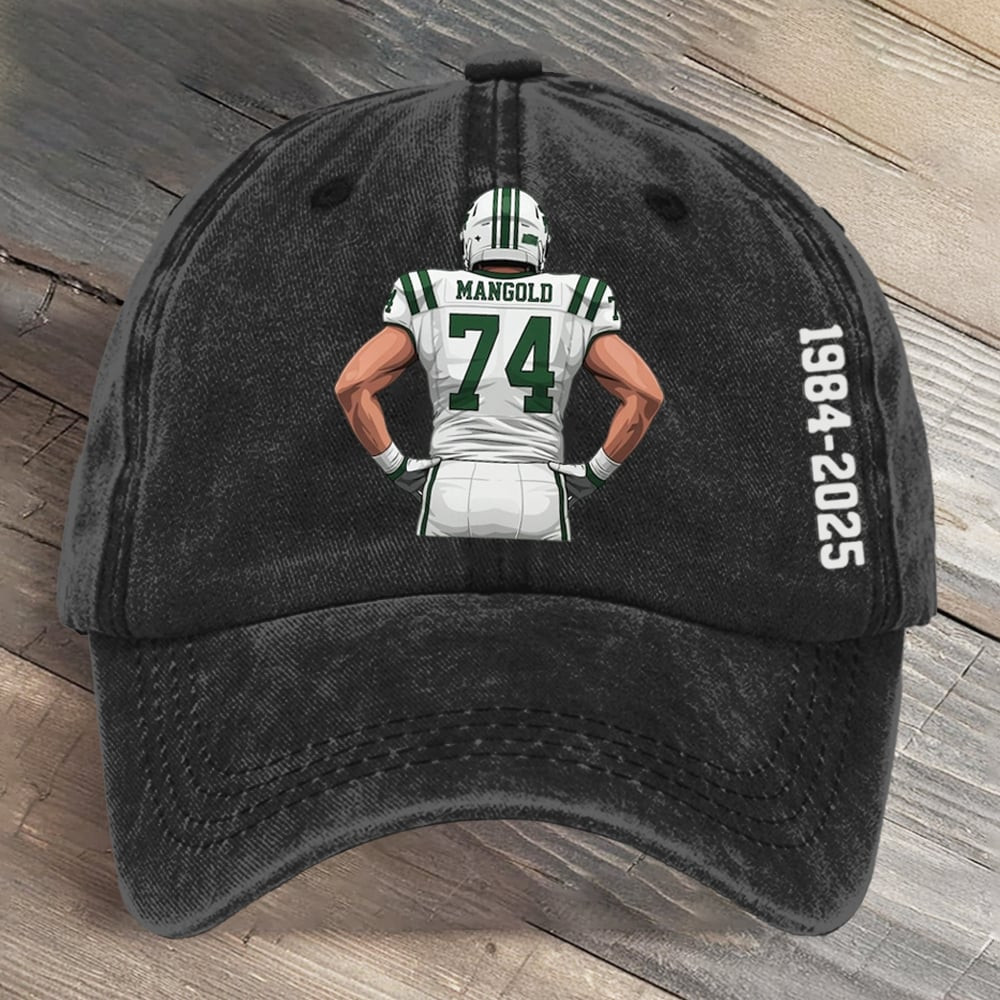 New York Jets 74 Mangold Remembering Hat 1984 2025 NY Jets Ball Cap Football Fan Merch