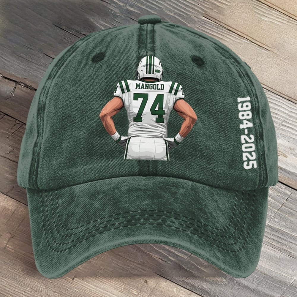 New York Jets 74 Mangold Tribute Hat 1984 2025 NY Jets Ball Cap Merchandise Football Fan Gifts