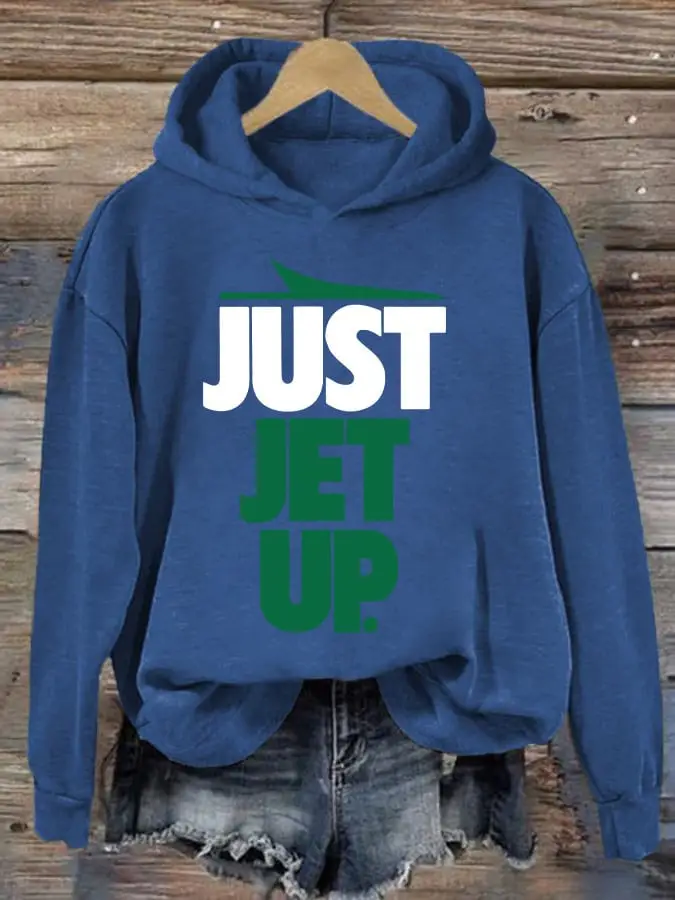 New York Jets Hoodie Just Jet Up Football Game Day Clothing NY Jets Merch Gifts For Fans Women
