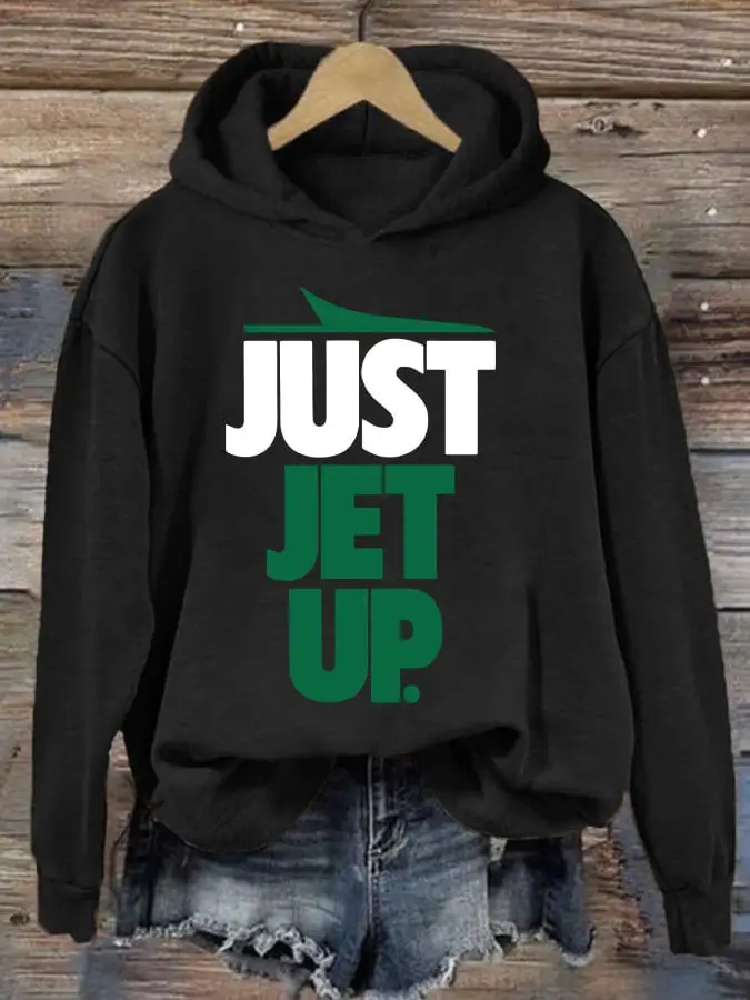 New York Jets Hoodie Just Jet Up Hoodie Women's Game Day Merch Football Gifts For Jets Fans