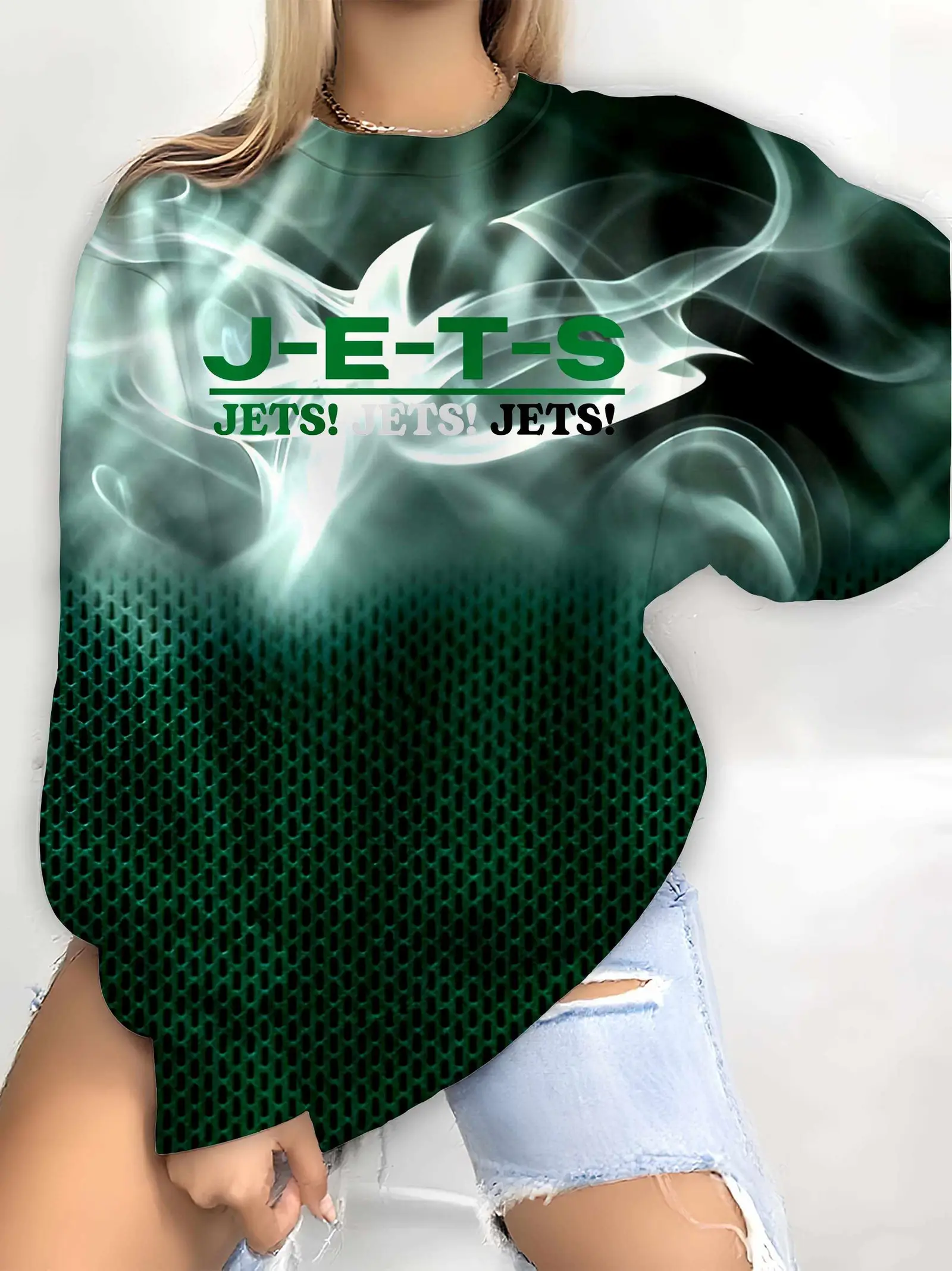 New York Jets Sweatshirt Women’s Game Day Football Clothing NY Jets Merch Gifts For Fans