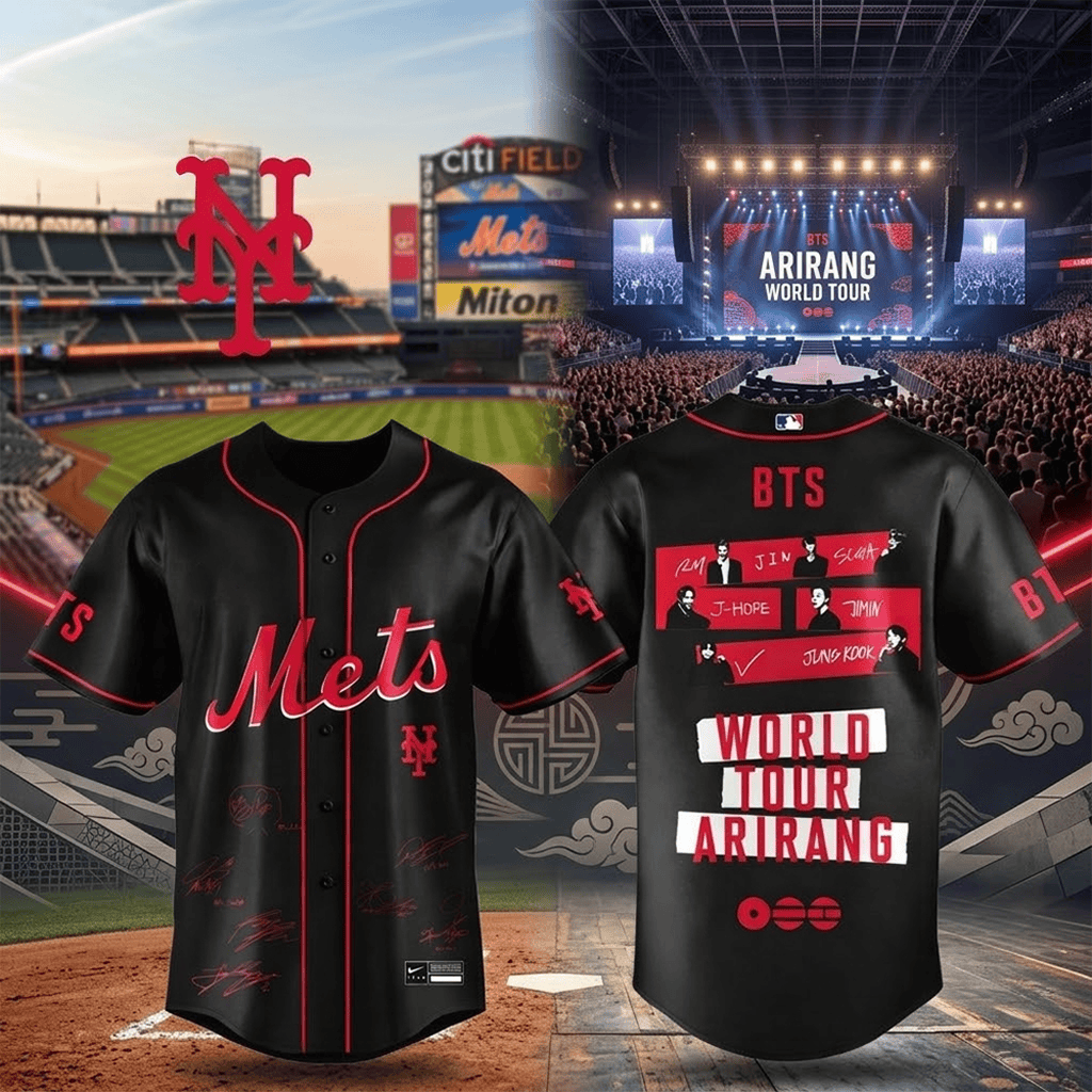 New York Mets BTS World Tour Arirang 2026 Edition Baseball Jersey Mets Merch Gifts For Fans