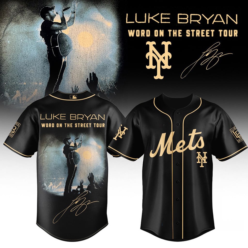 New York Mets Luke Bryan Word On The Street Tour Signature 2026 Baseball Jersey Mets Merch