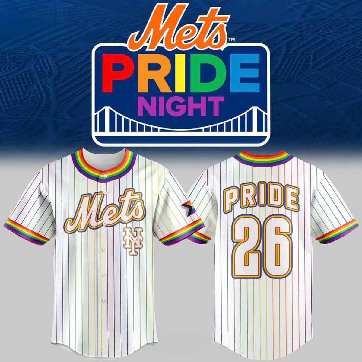 New York Mets Pride Night 2026 Baseball Jersey Mets Merch Best Gifts For Baseball Fans