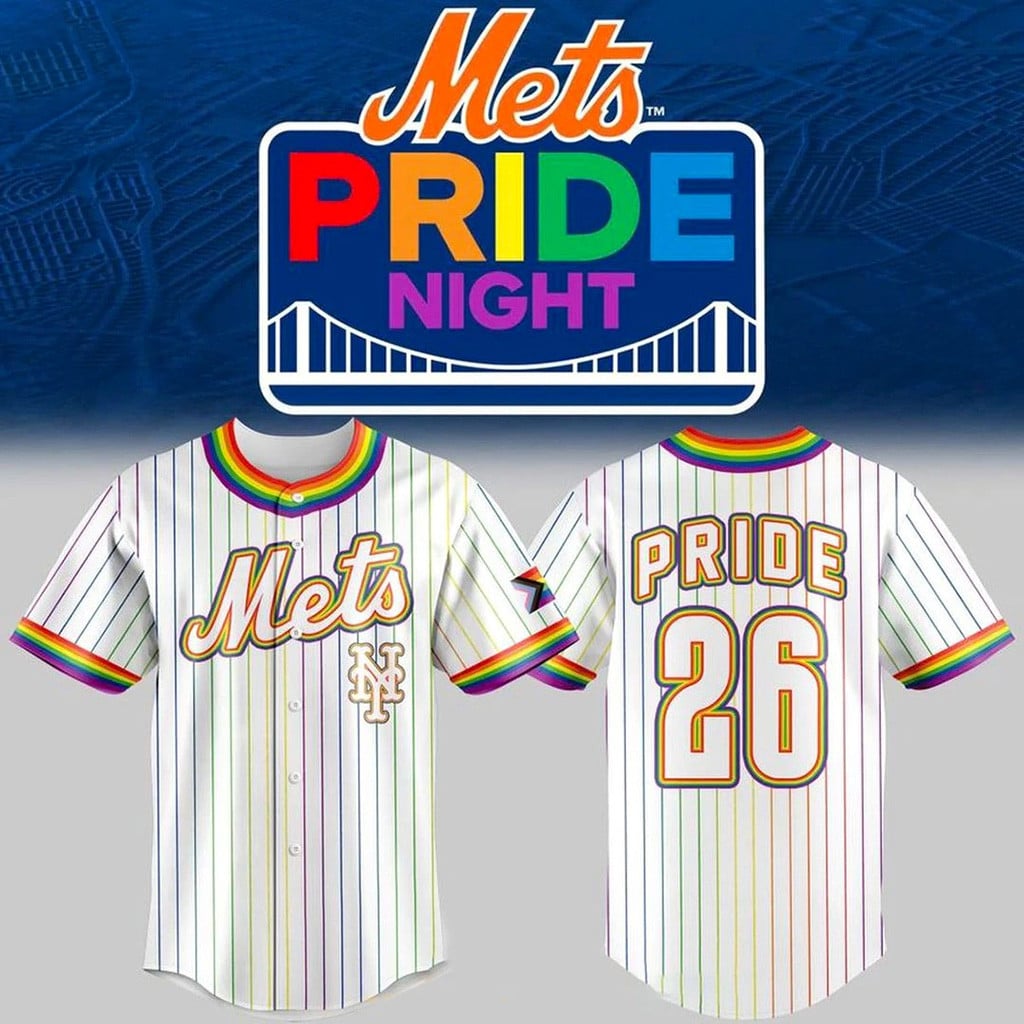 New York Mets Pride Night 2026 Baseball Jersey Mets Merch Gifts For Baseball Fans