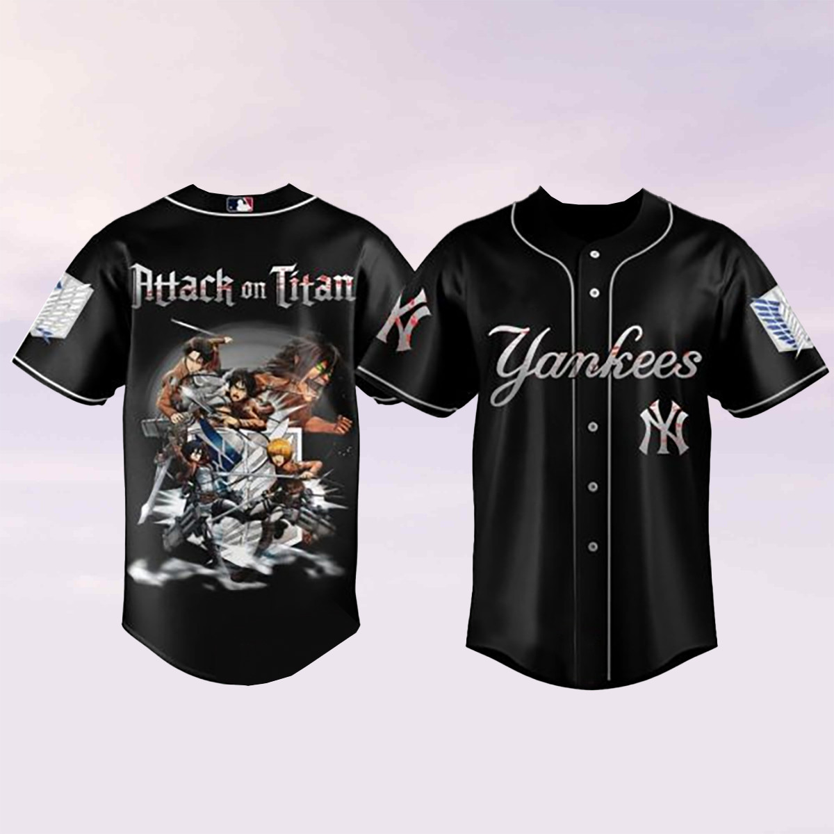 New York Yankees Baseball Jersey Attack On Titan 2026 Apparel Gift For Husband