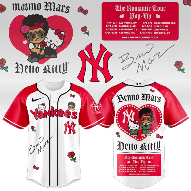 New York Yankees X Bruno X Hello Kitty 2026 Jersey New York Yankees Merch Ideas For Fans New York Yankees X Bruno X Hello Kitty 2026 Jersey New York Yankees Merch Ideas For Fans - Image 1