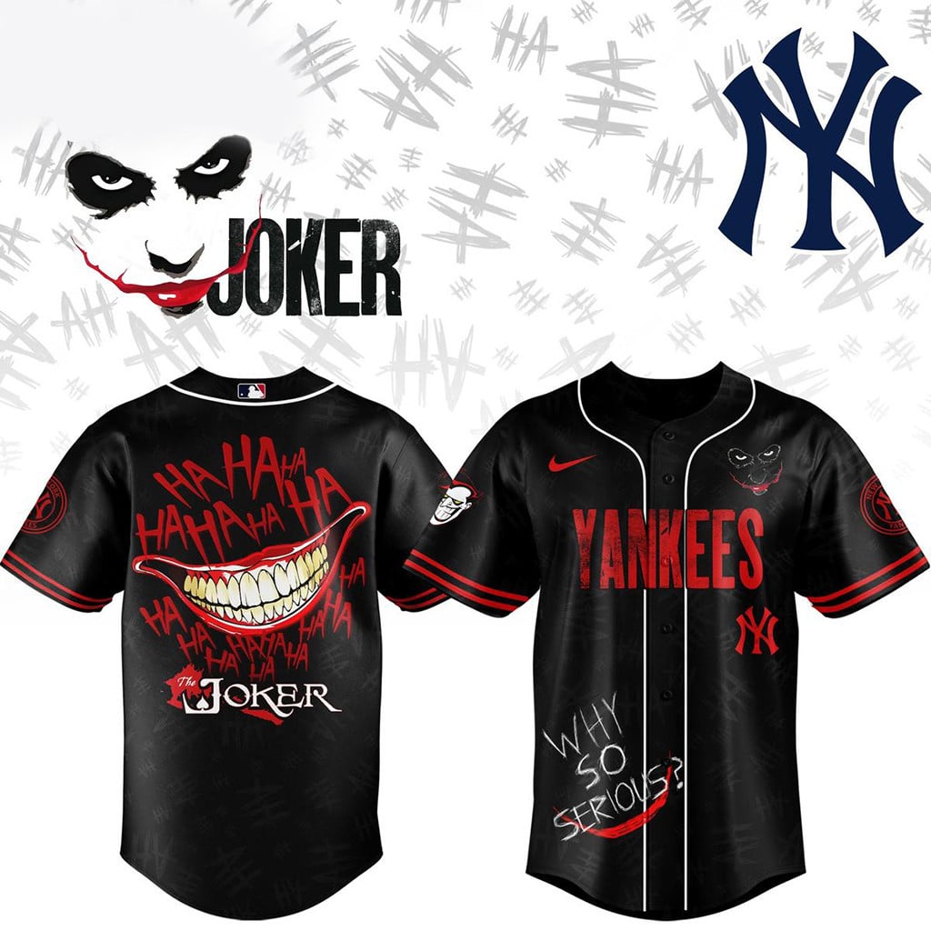 New York Yankees x DC Comics Joker Game Night 2026 Baseball Jersey Yankees Merch Fan Gifts