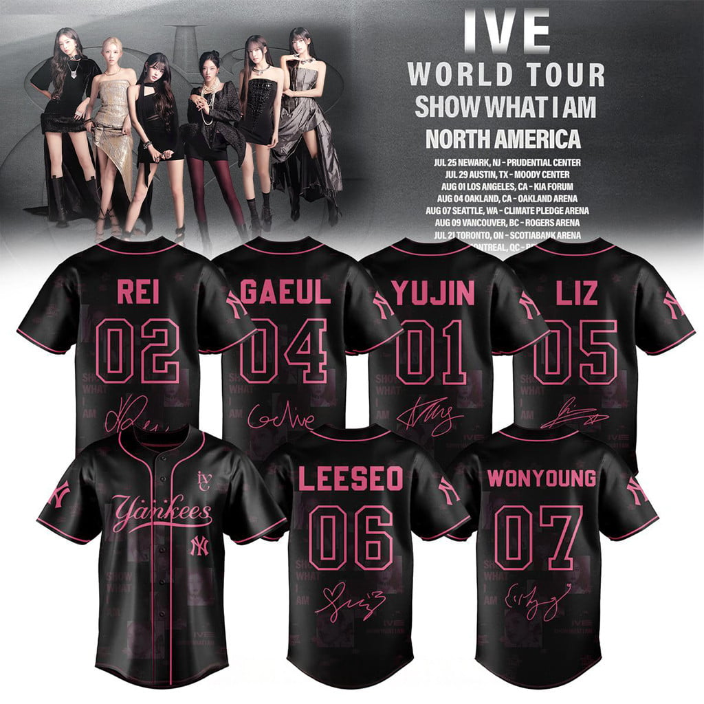 New York Yankees x IVE World Tour Show What I Am Tour 2026 Jersey Yankees Merch Gifts For Fans