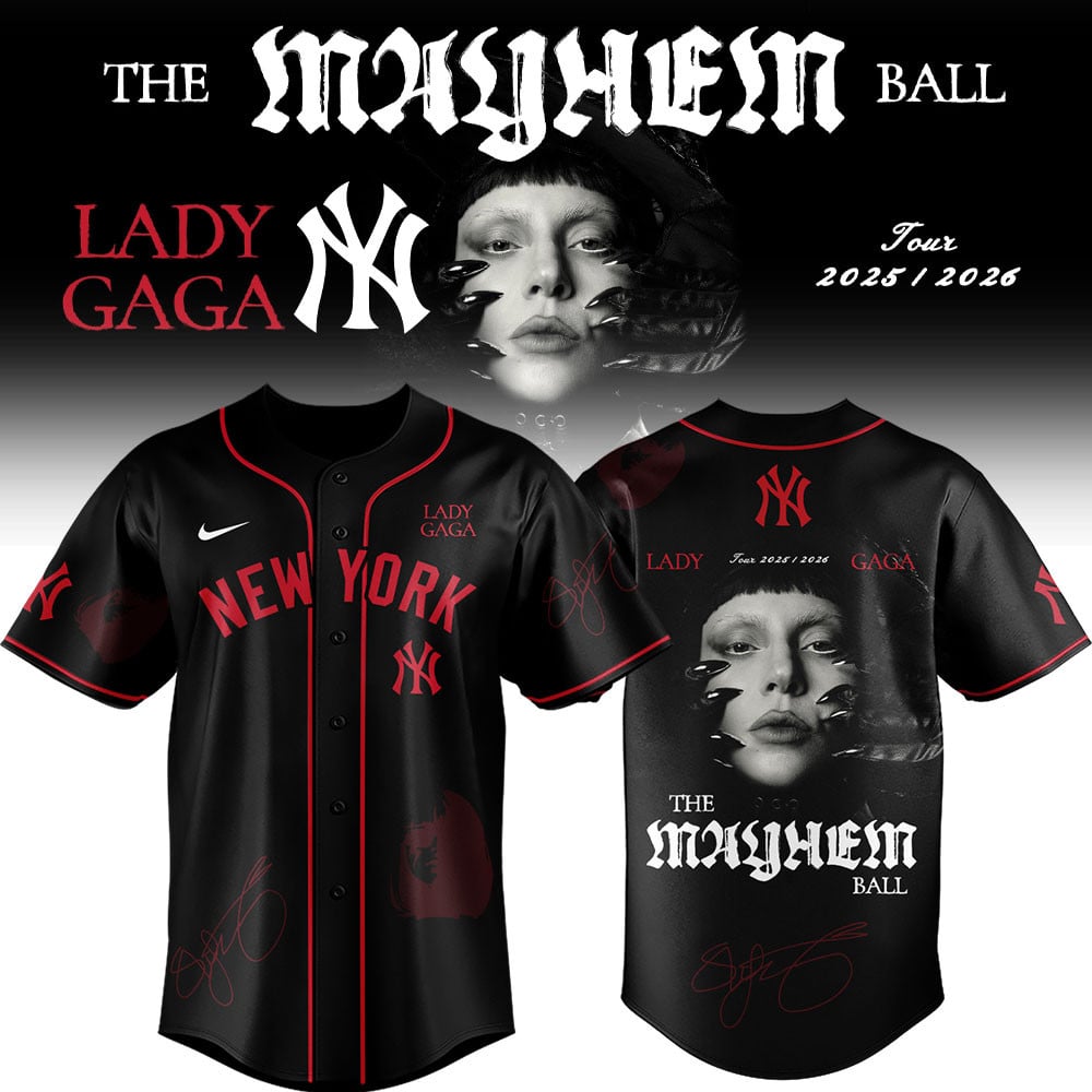 New York Yankees X Lady Gaga The Mayhem Ball Tour 2026 Jersey Yankees Merch Gifts For Fans