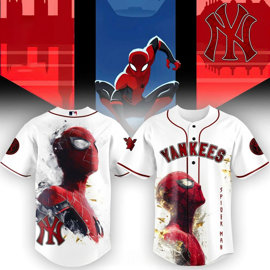 New York Yankees X Spider Game Night Jersey 2026 NY Yankees Merch Gifts For Brothers