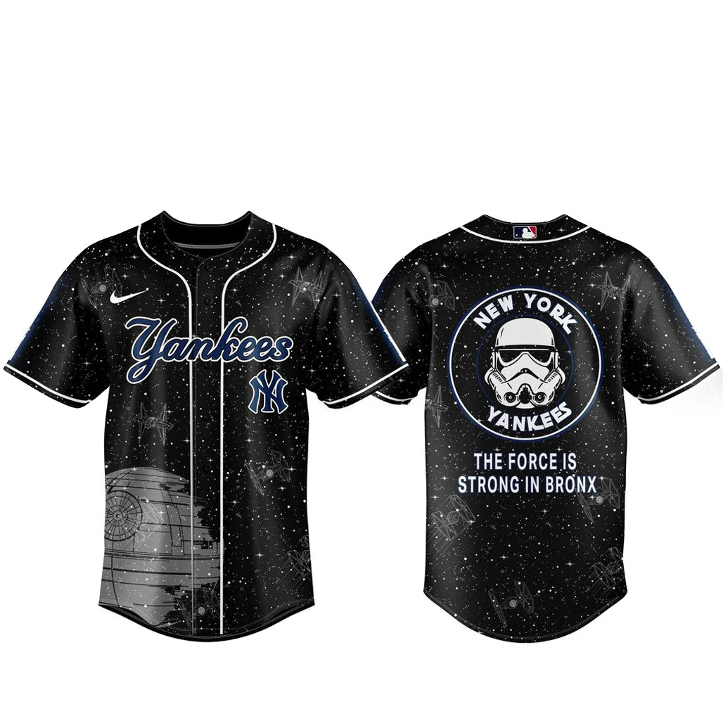 New York Yankees x Star Wars Galaxy The Force Is Strong In Bronx Baseball Jersey