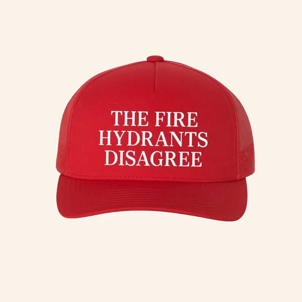 Newsom The Fire Hydrants Disagree Trucker Hat Gifts For Husband -WearandDecor
