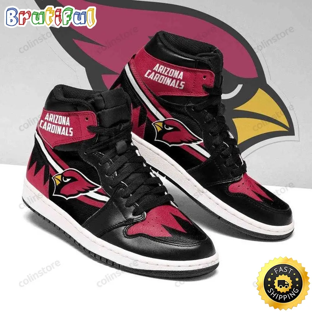 NFL Arizona Cardinals Black Red Air Jordan 1 High Sneakers NFL Arizona Cardinals Black Red Air Jordan 1 High Sneakers - Image 1