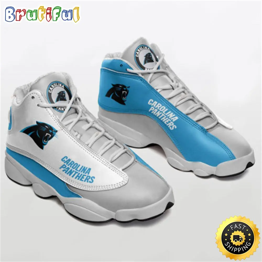 NFL Carolina Panthers Grey Blue Air Jordan 13 Shoes