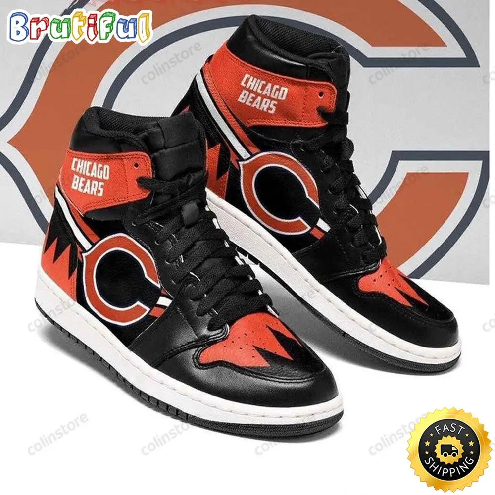 NFL Chicago Bears Black Orange Sneaker Air Jordan 1 High Sneakers