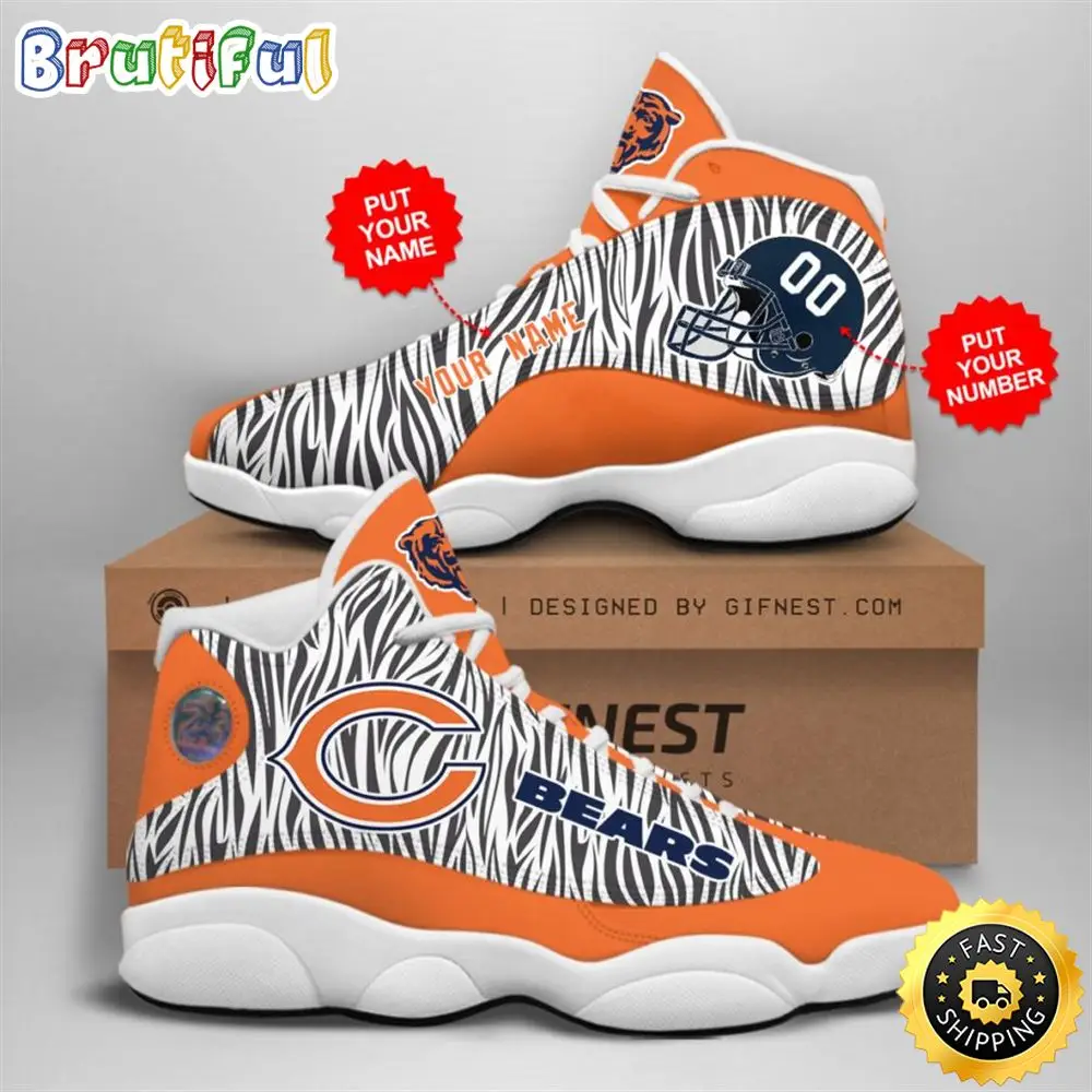 NFL Chicago Bears Custom Name Number Air Jordan 13 Shoes V2 NFL Chicago Bears Custom Name Number Air Jordan 13 Shoes V2 - Image 1