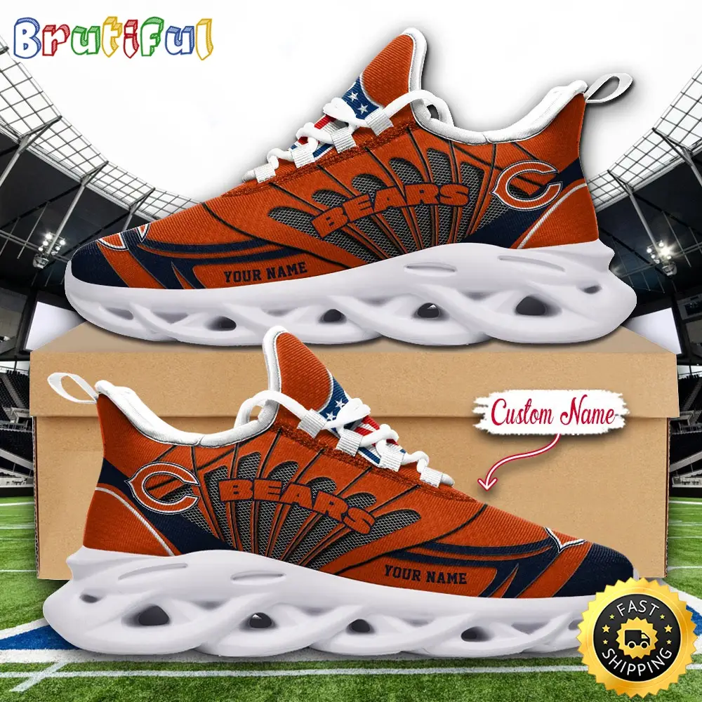 NFL Chicago Bears Max Soul Shoes Custom Name Football Shoes Sports NFL Chicago Bears Max Soul Shoes Custom Name Football Shoes Sports - Image 1