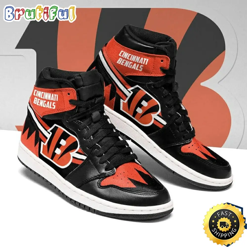 NFL Cincinnati Bengals Black Orange Air Jordan 1 High Sneakers