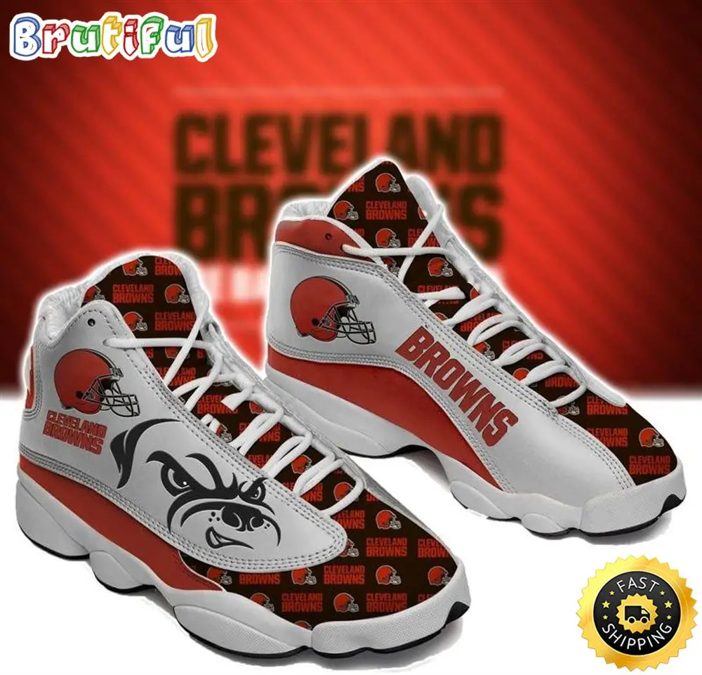 NFL Cleveland Browns Air Jordan 13 Shoes V3