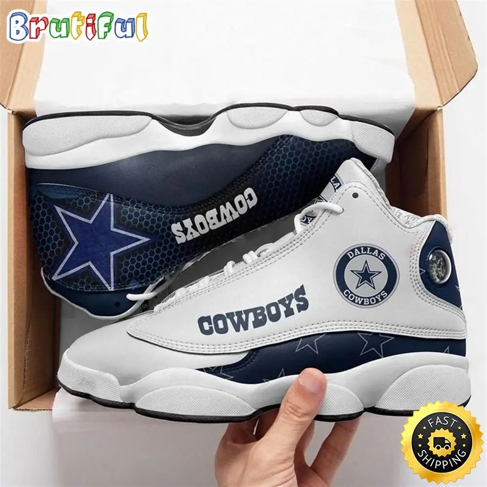 Nfl Dallas Cowboys Blue White Air Jordan 13 Sneaker Shoes