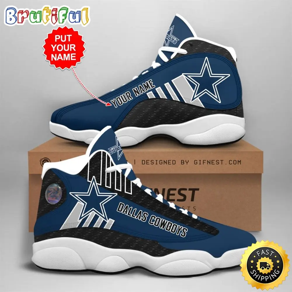 NFL Dallas Cowboys Custom Name Air Jordan 13 Shoes V3 NFL Dallas Cowboys Custom Name Air Jordan 13 Shoes V3 - Image 1