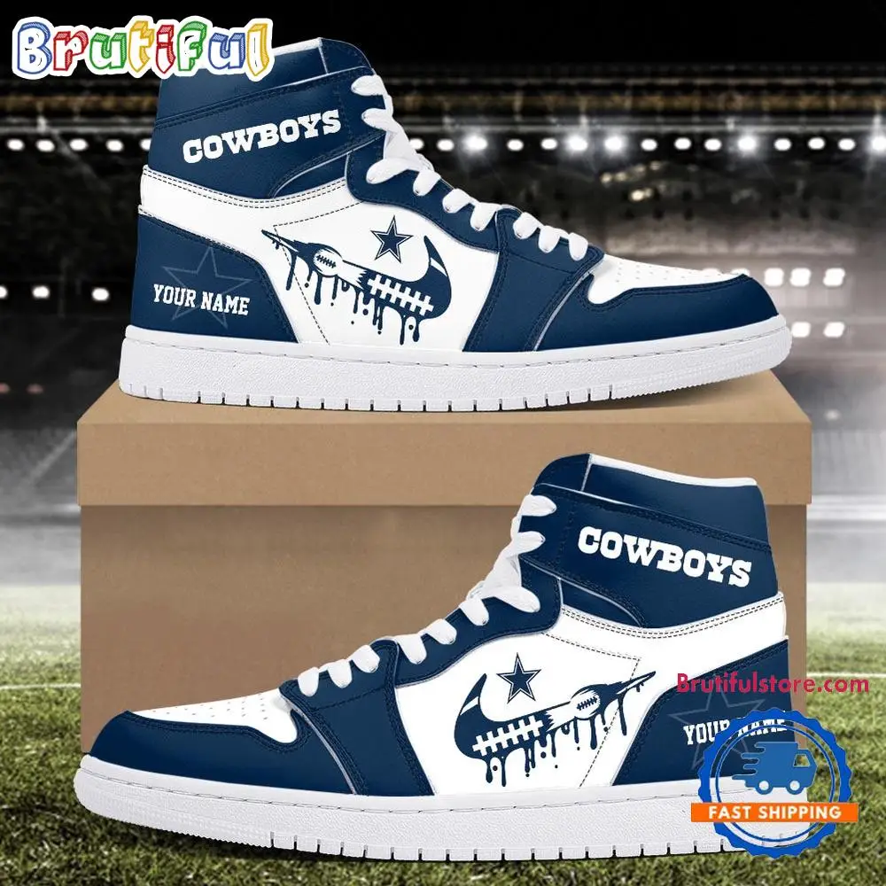 NFL Dallas Cowboys New Season Custom Air Jordan 1 Hightop Shoes NFL Dallas Cowboys New Season Custom Air Jordan 1 Hightop Shoes - Image 1