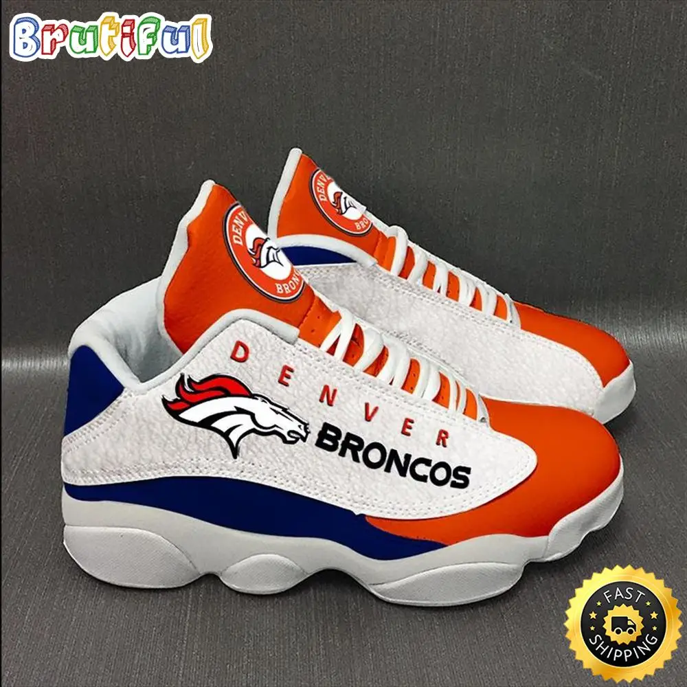 Nfl Denver Broncos Logo Team Air Jordan 13 Sneaker Shoes
