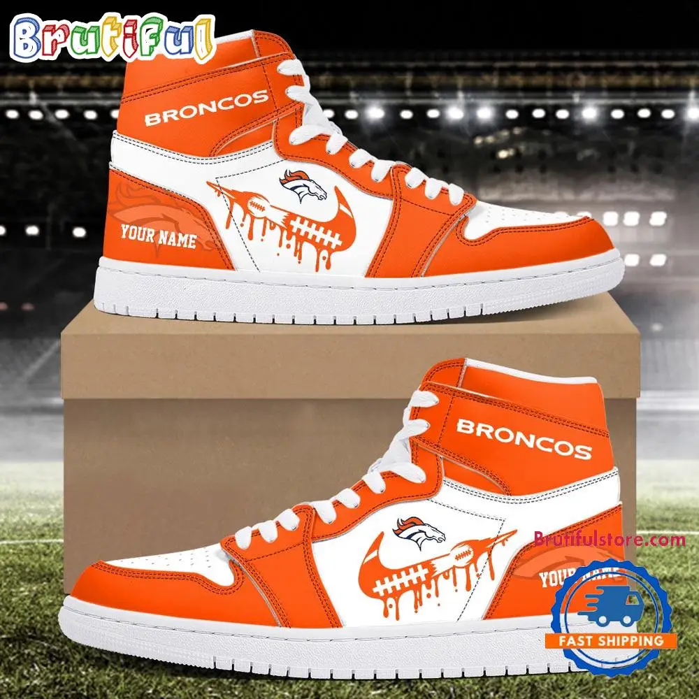 NFL Denver Broncos New Season Custom Air Jordan 1 Hightop Shoes NFL Denver Broncos New Season Custom Air Jordan 1 Hightop Shoes - Image 1