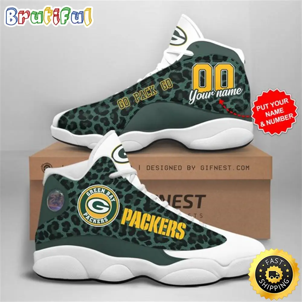 NFL Green Bay Packers Custom Name Air Jordan 13 Shoes V5 NFL Green Bay Packers Custom Name Air Jordan 13 Shoes V5 - Image 1
