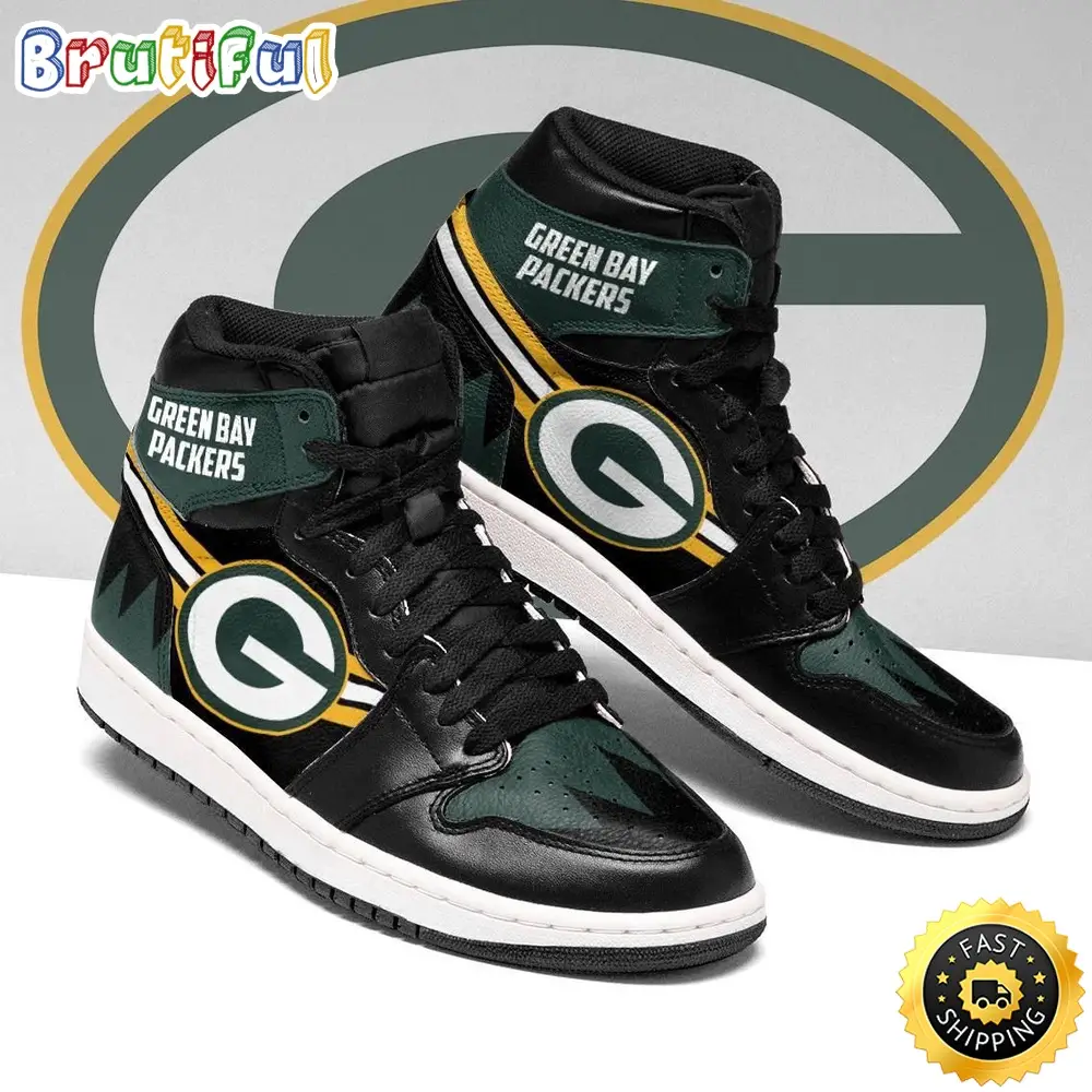 NFL Green Bay Packers Green Black Edition Air Jordan 1 High Sneakers